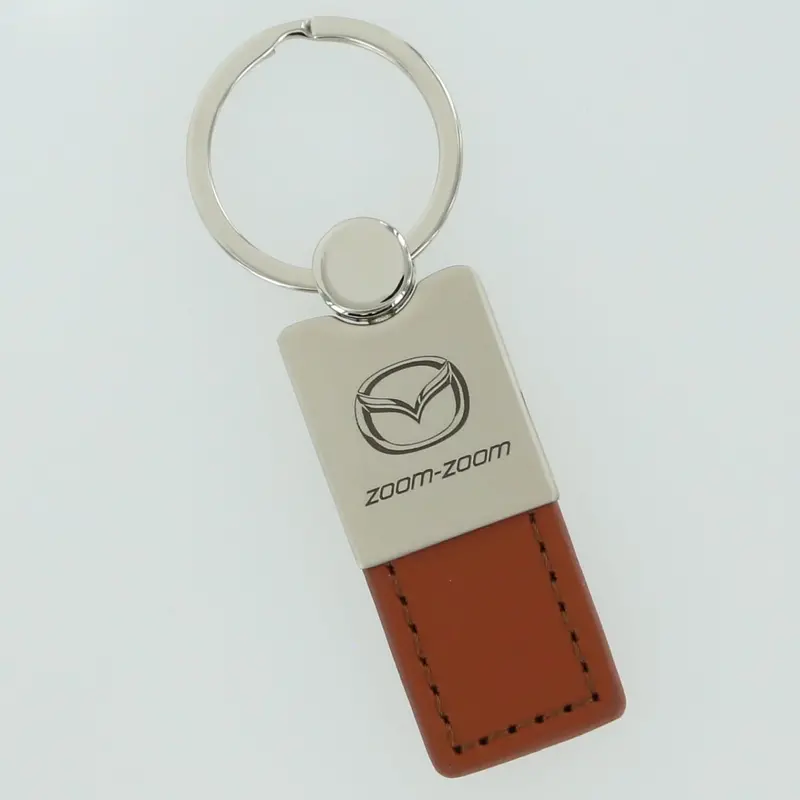 Mazda Zoom Zoom Leather Key Ring (Brown) 1