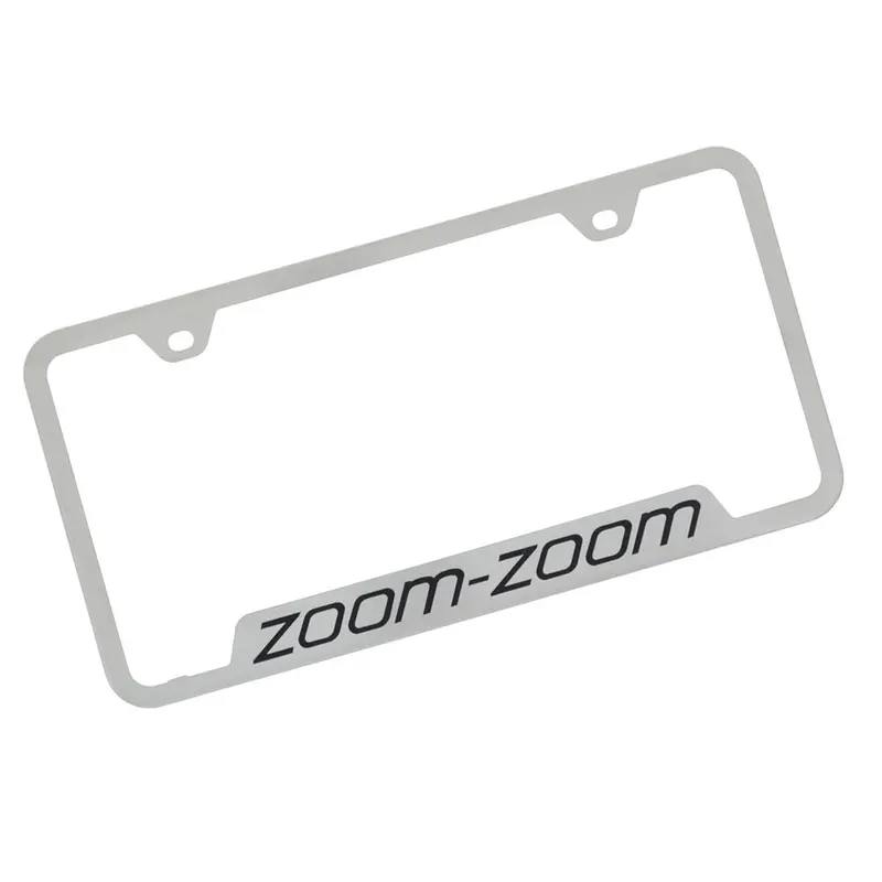 Mazda Zoom Zoom License Plate Frame (Brushed Chrome) 1