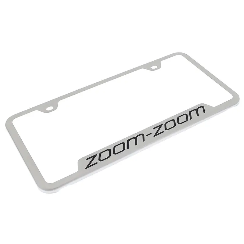 Mazda Zoom Zoom License Plate Frame (Brushed Chrome) 2