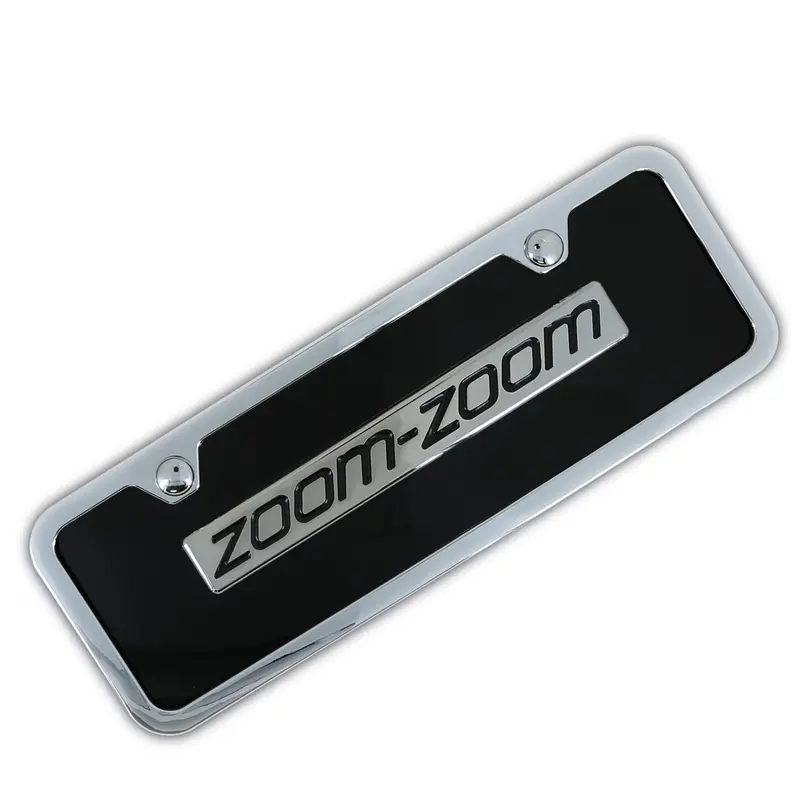 Mazda Zoom Zoom Mini License Plate Kit (Chorme On Black) 1