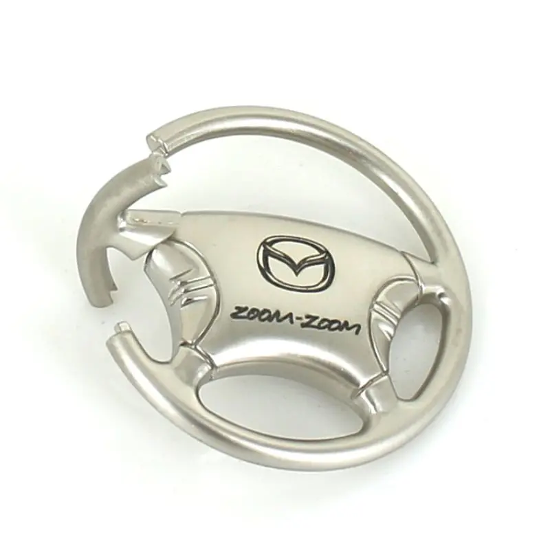 Mazda Zoom Zoom Steering Wheel Keychain (Chrome) 2