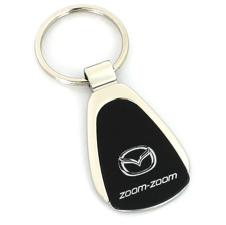 Mazda Zoom Zoom Tear Drop Key Ring (Black) 1