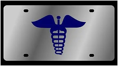 Medical Caducius Stainless Steel License Plate (Chrome) 1