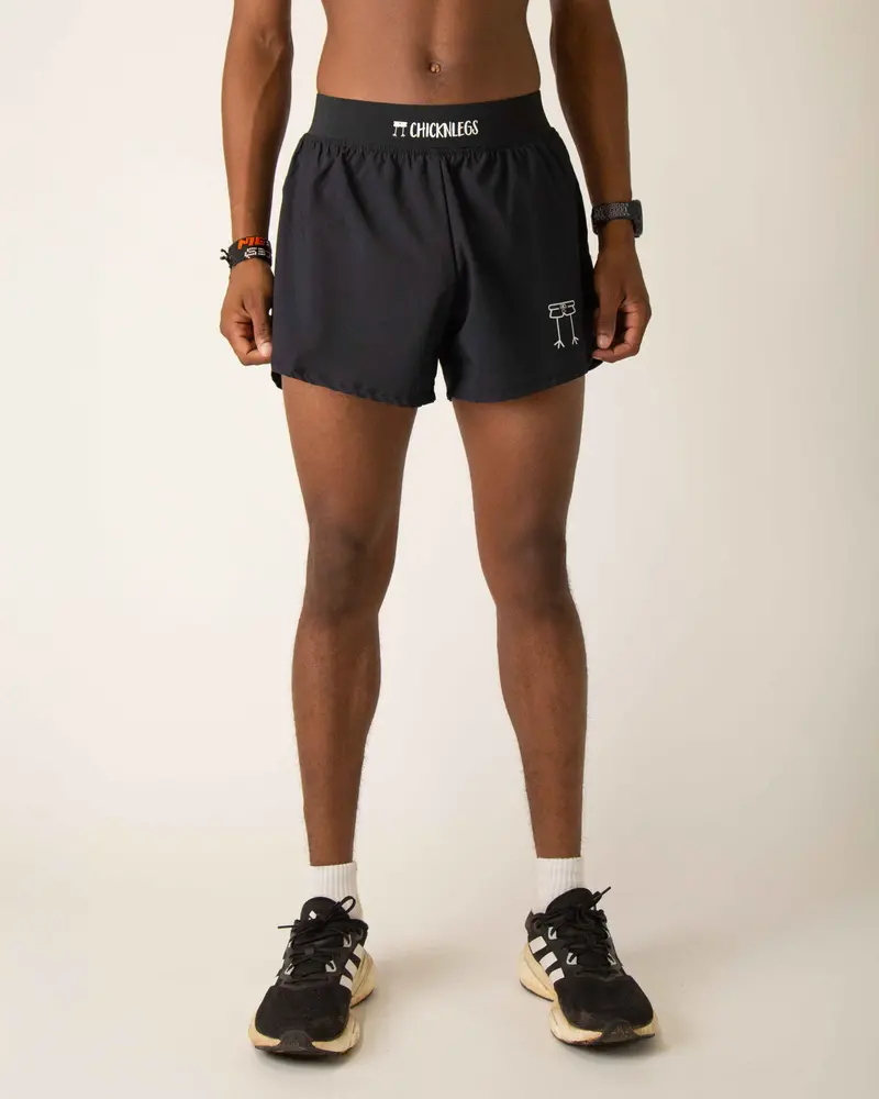 Men's Black 4" Half Split Shorts 1