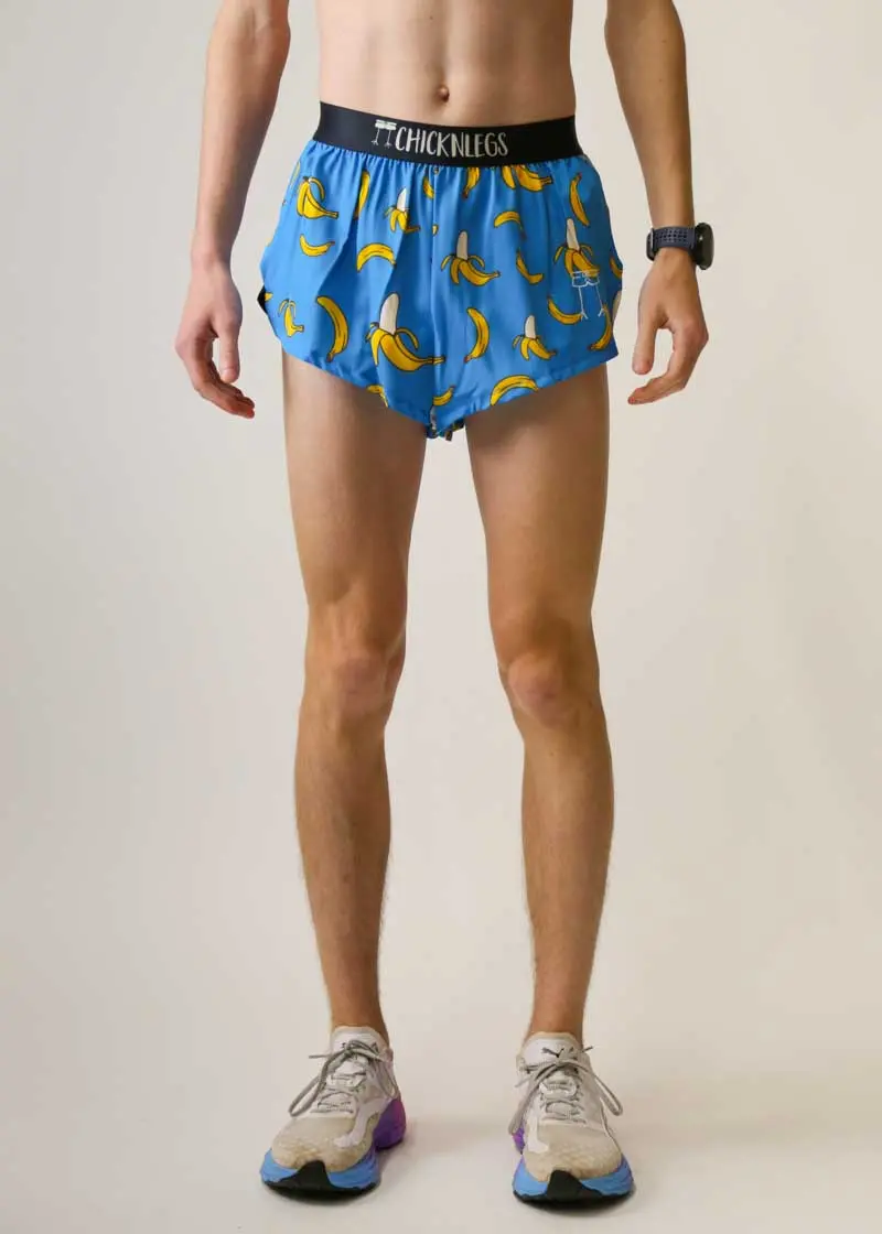 Men's Blue Bananas 2" Split Shorts 2