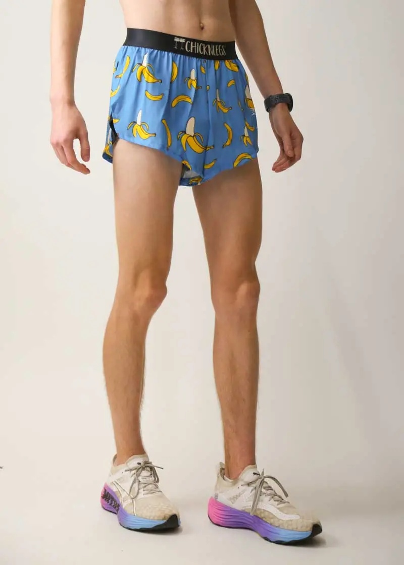Men's Blue Bananas 2" Split Shorts 3