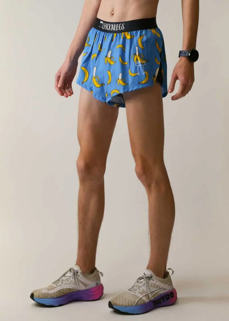 Men's Blue Bananas 2" Split Shorts 4