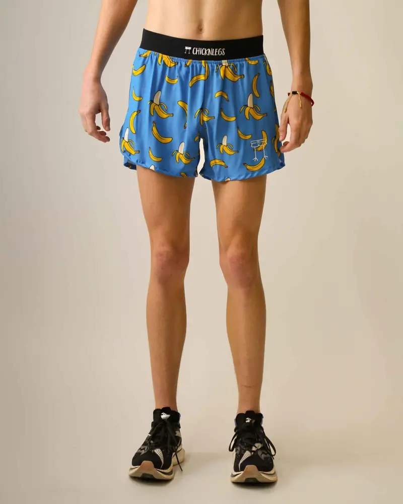 Men's Blue Bananas 4" Half Split Shorts 1