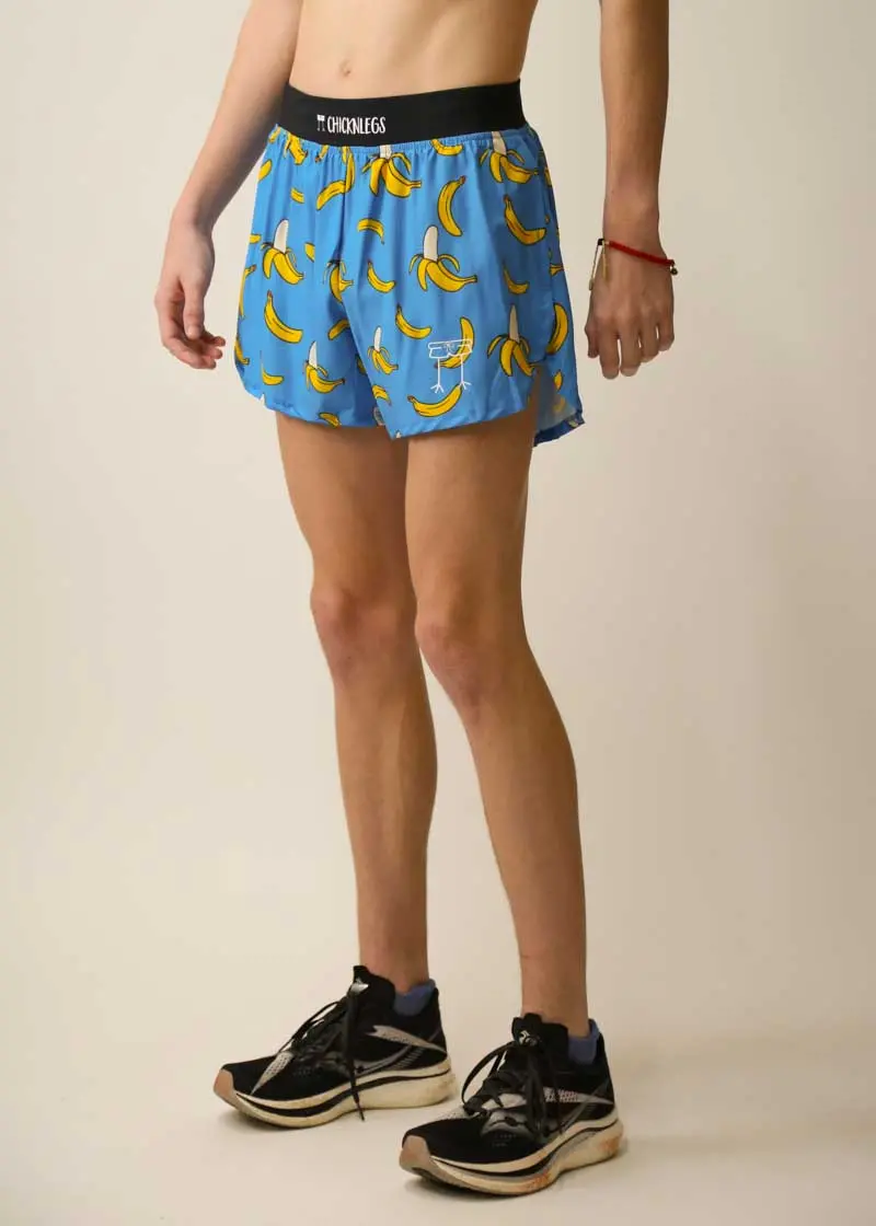 Men's Blue Bananas 4" Half Split Shorts 2