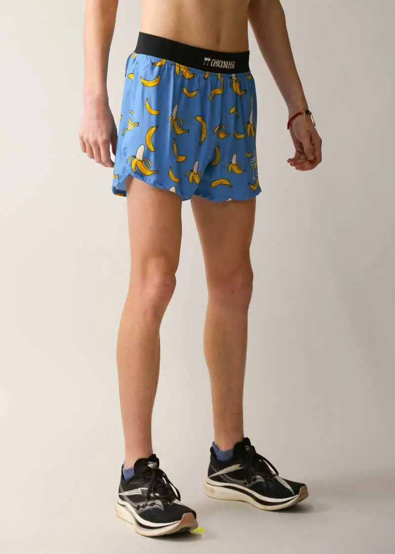 Men's Blue Bananas 4" Half Split Shorts 3