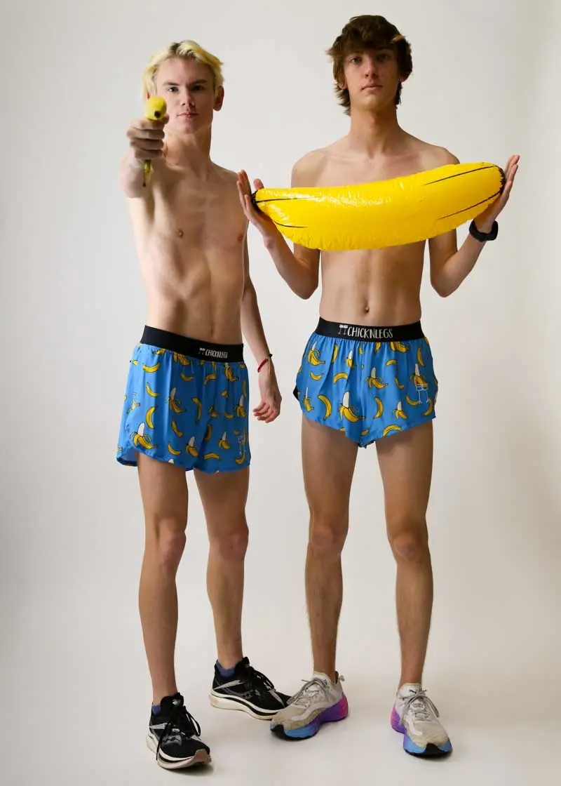 Men's Blue Bananas 4" Half Split Shorts 5