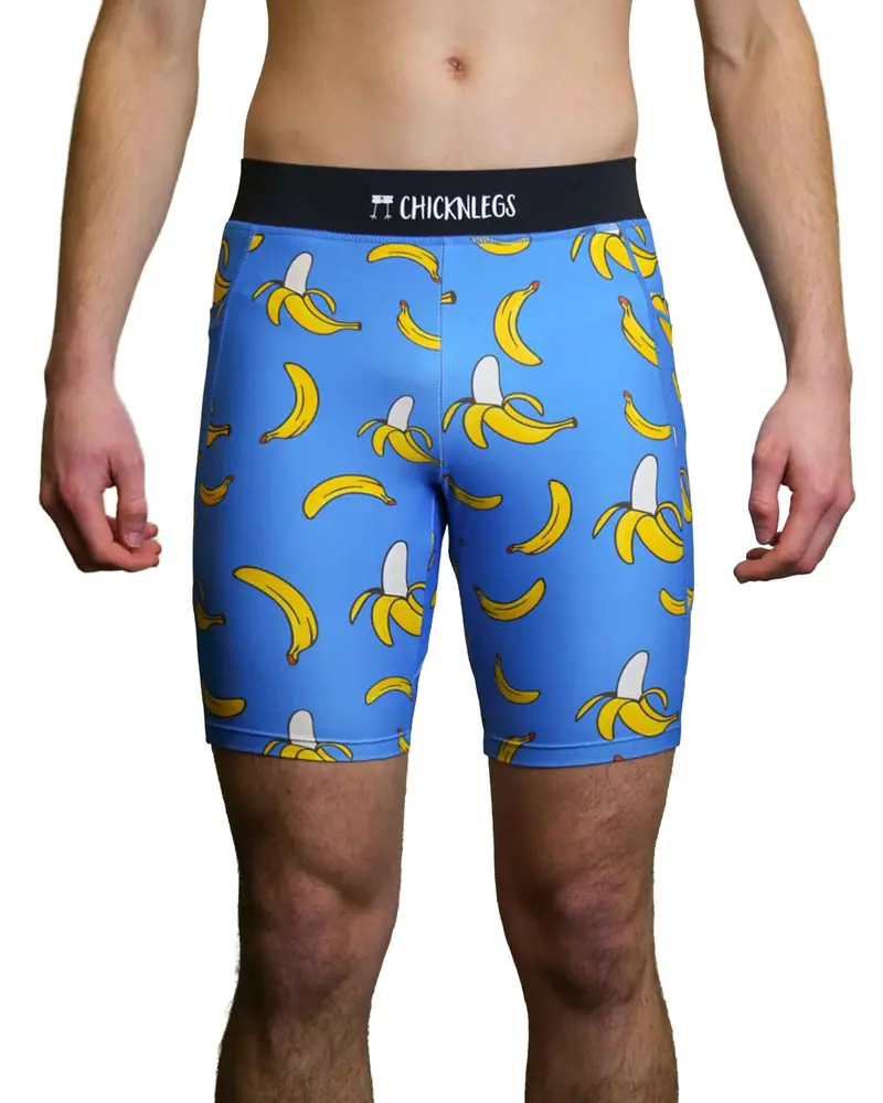 Men's Blue Bananas 8" Half Tights 1