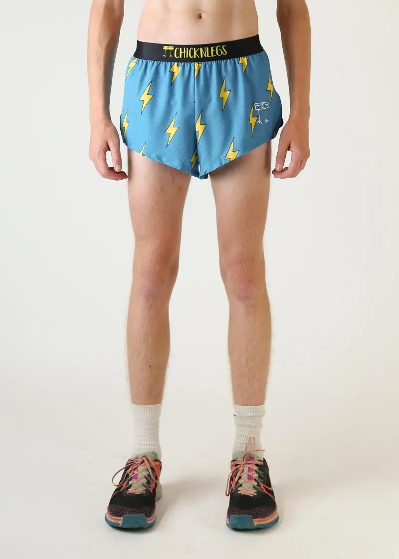 Men's Blue Bolts 2" Split Shorts 2