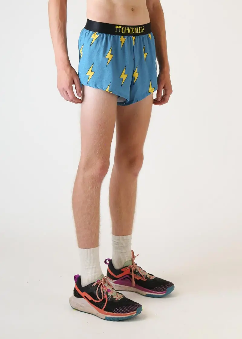 Men's Blue Bolts 2" Split Shorts 3