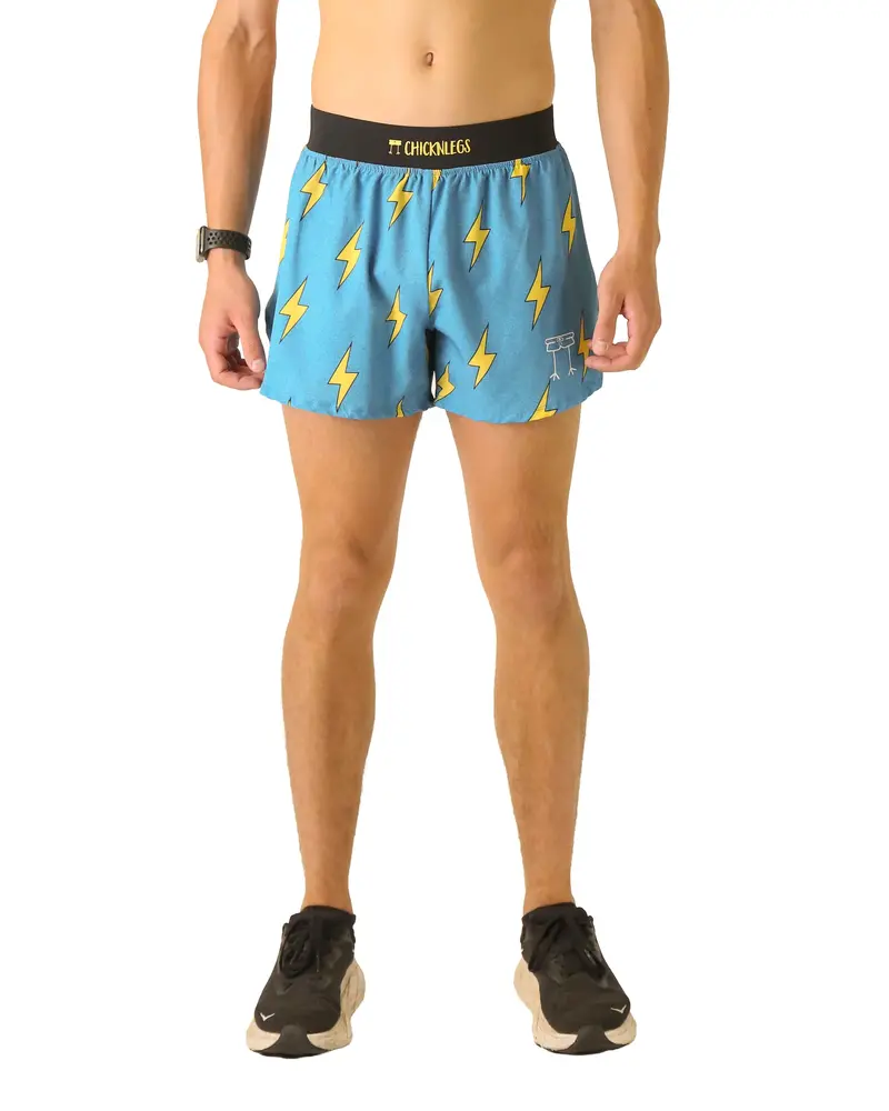 Men's Blue Bolts 4" Half Split Shorts 1