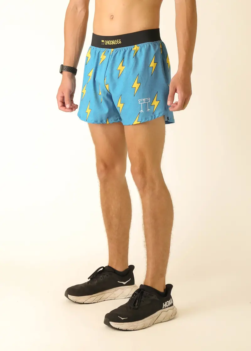 Men's Blue Bolts 4" Half Split Shorts 2