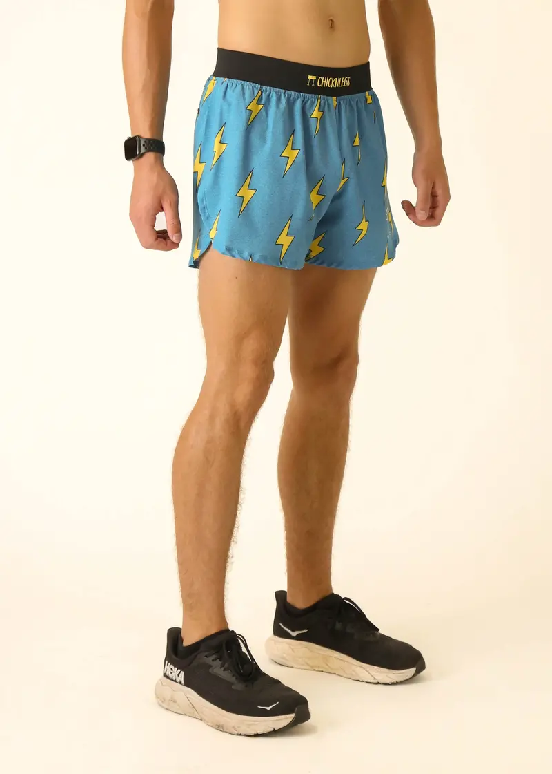Men's Blue Bolts 4" Half Split Shorts 3