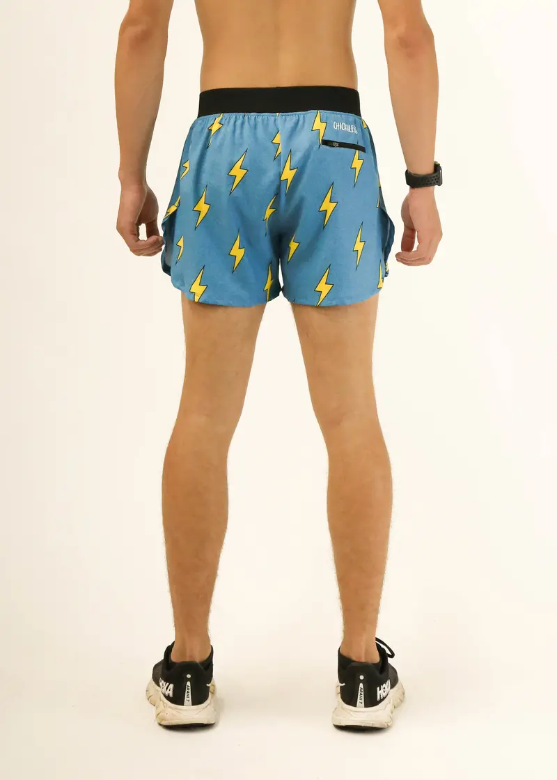 Men's Blue Bolts 4" Half Split Shorts 4
