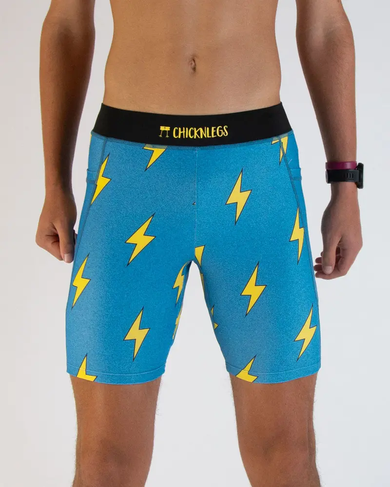 Men's Blue Bolts 8" Half Tights 1
