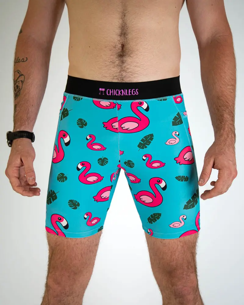 Men's Blue Flamingo 8" Half Tights 1