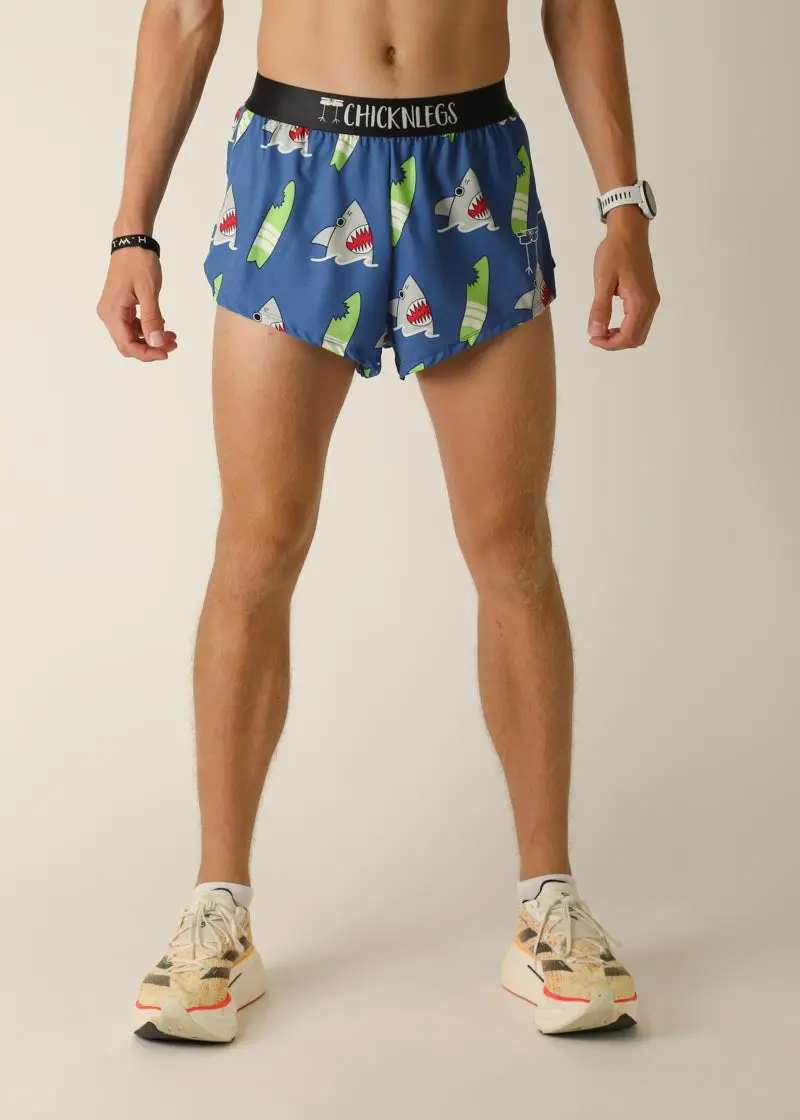 Men's Blue Sharks 2" Split Shorts 2