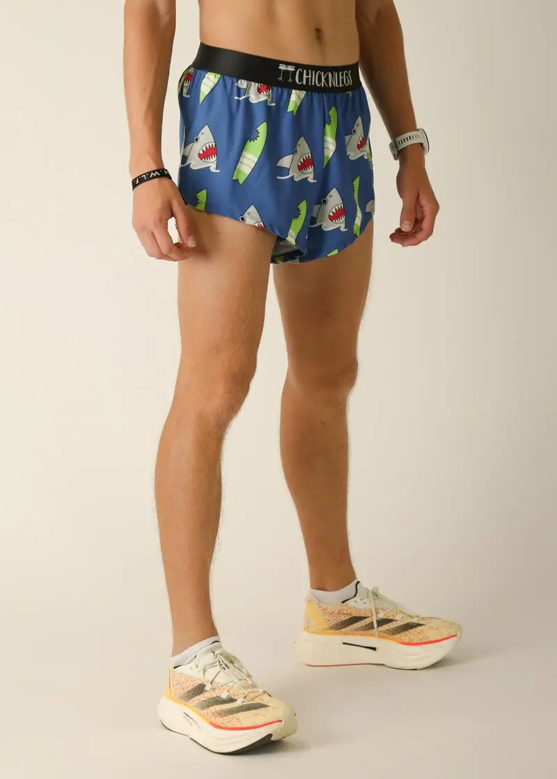 Men's Blue Sharks 2" Split Shorts 3