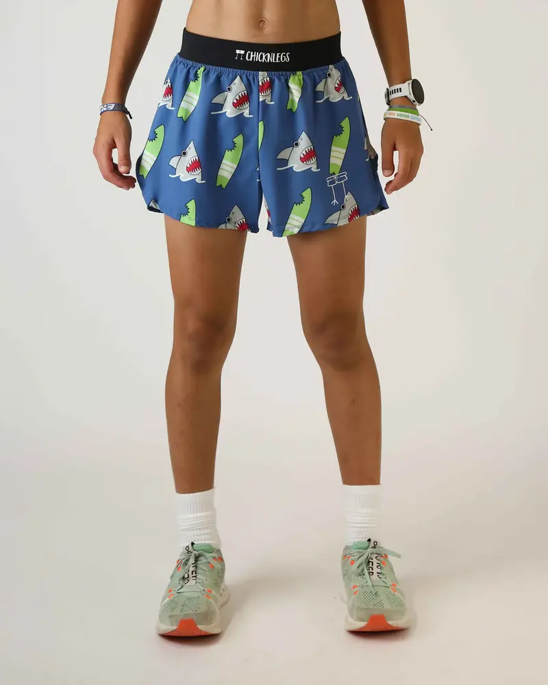 Men's Blue Sharks 4" Half Split Shorts 1