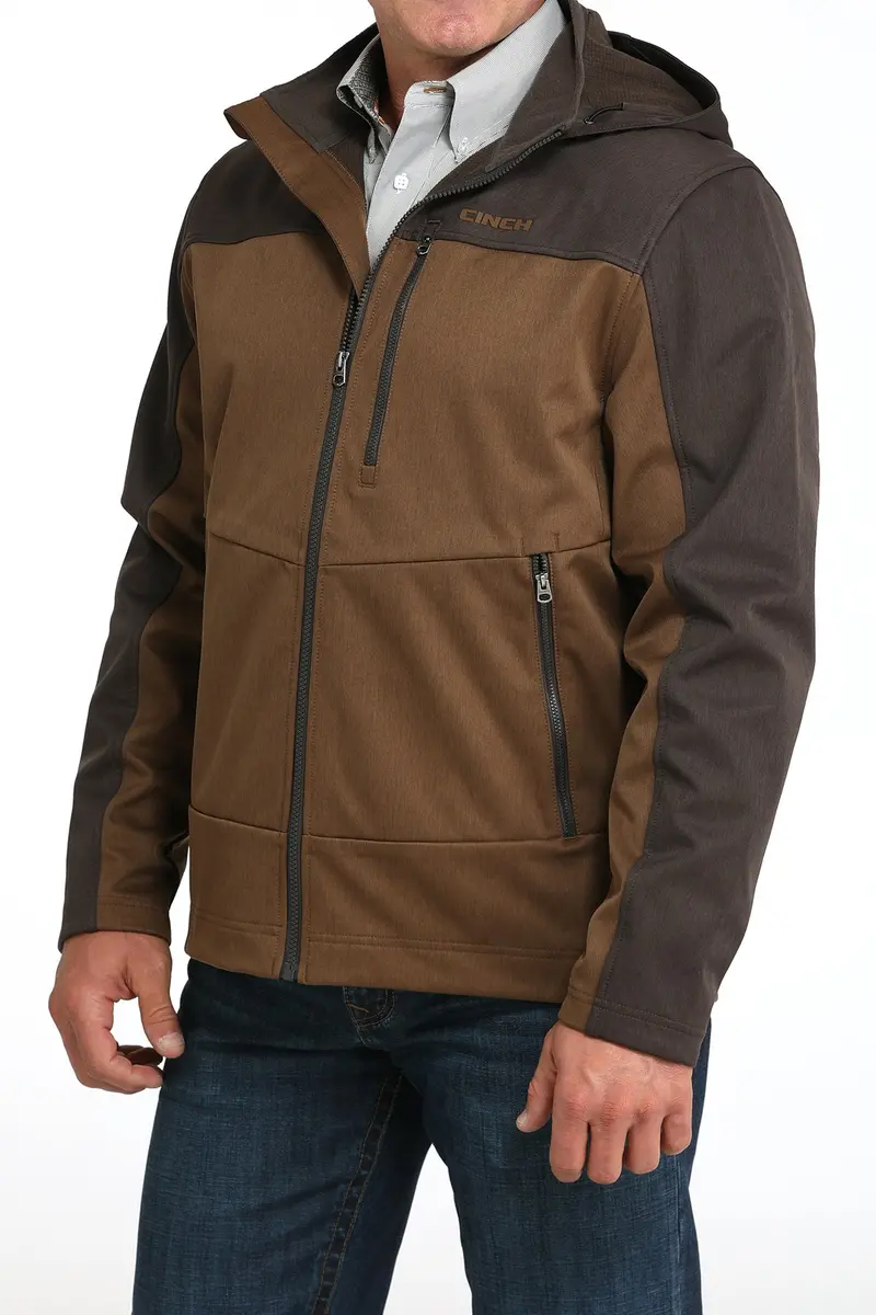 Mens Brown Concealed Carry Bonded Jacket 1
