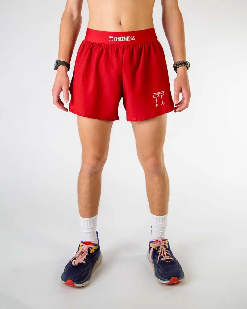 Men's Cardinal Red 4" Half Split Shorts 1