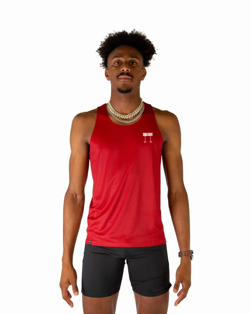 Men's Cardinal Red Performance Singlet 1