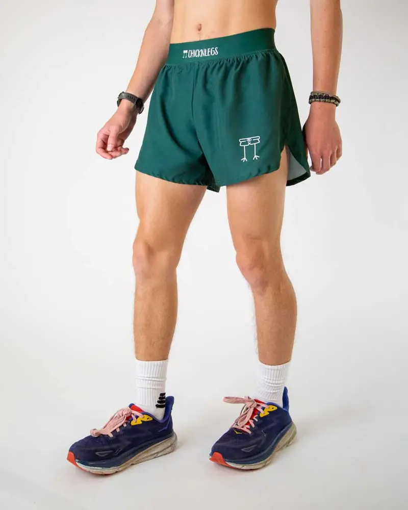 Men's Forest Green 4" Half Split Shorts 2