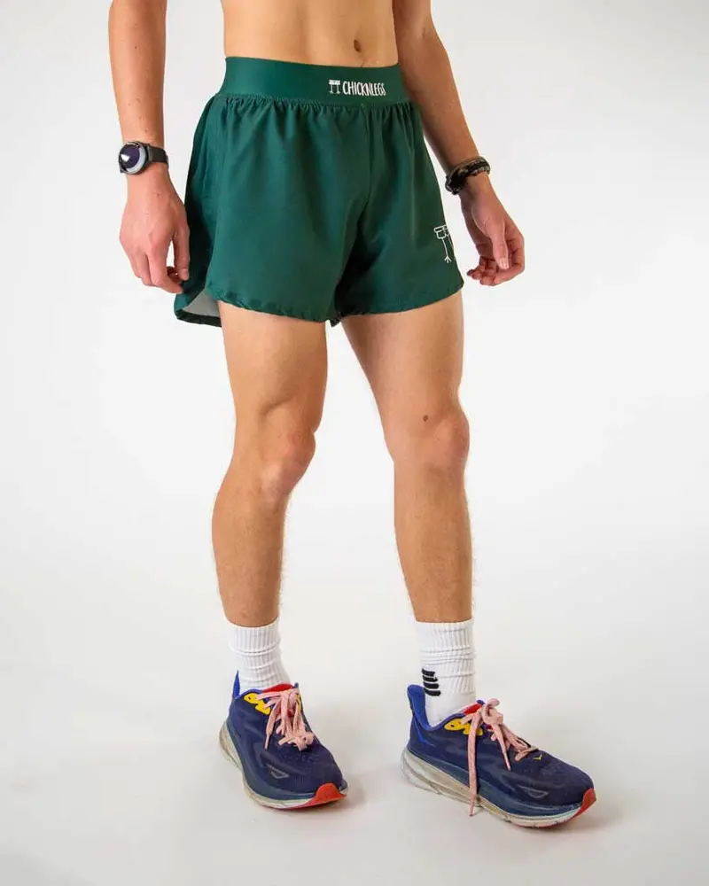Men's Forest Green 4" Half Split Shorts 3