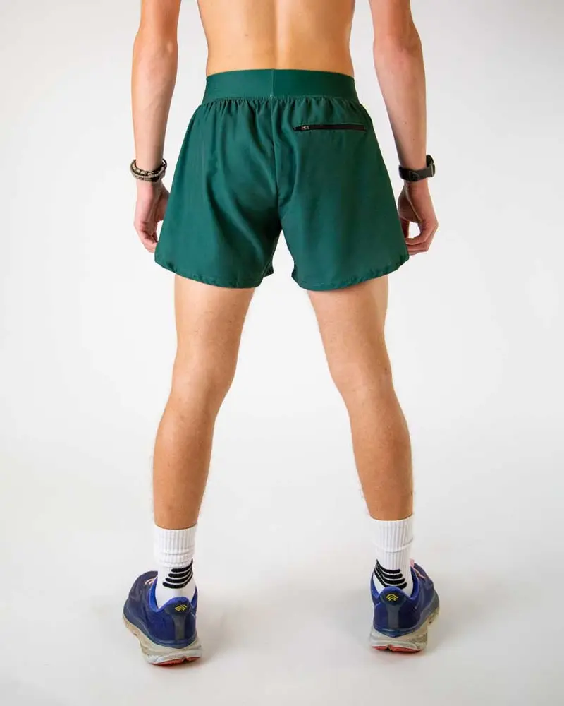 Men's Forest Green 4" Half Split Shorts 4