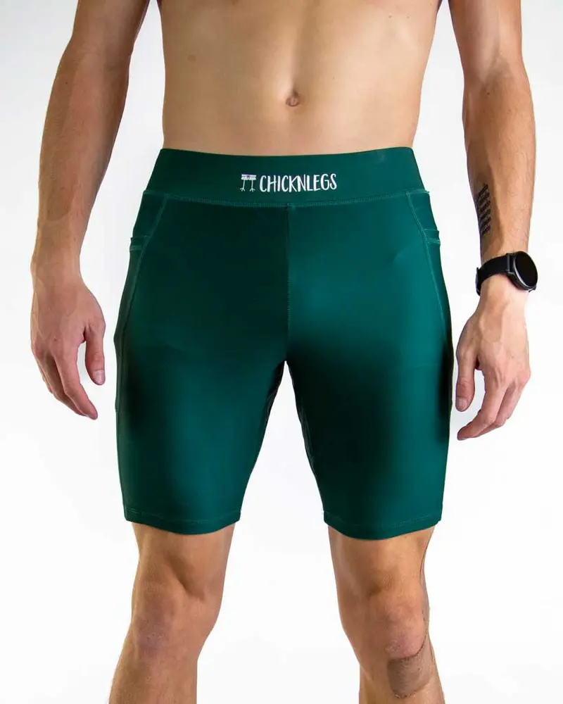 Men's Forest Green 8" Half Tights 1