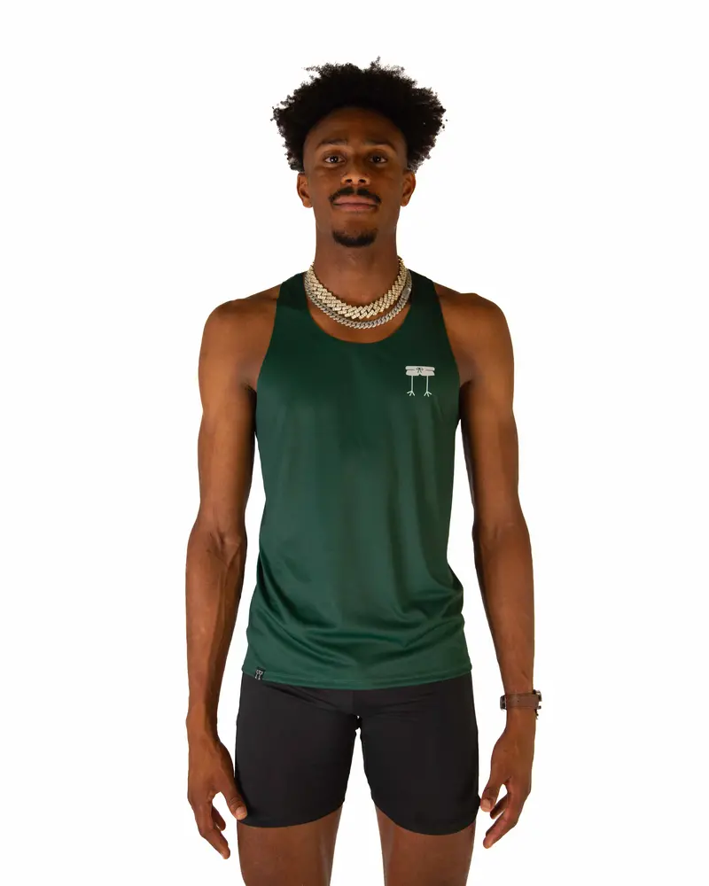 Men's Forest Green Performance Singlet 1