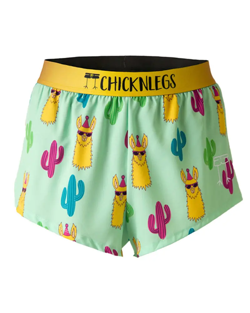 Men's Green Llamas 2" Split Shorts 1