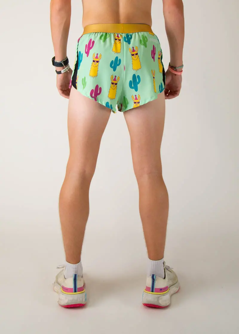 Men's Green Llamas 2" Split Shorts 5
