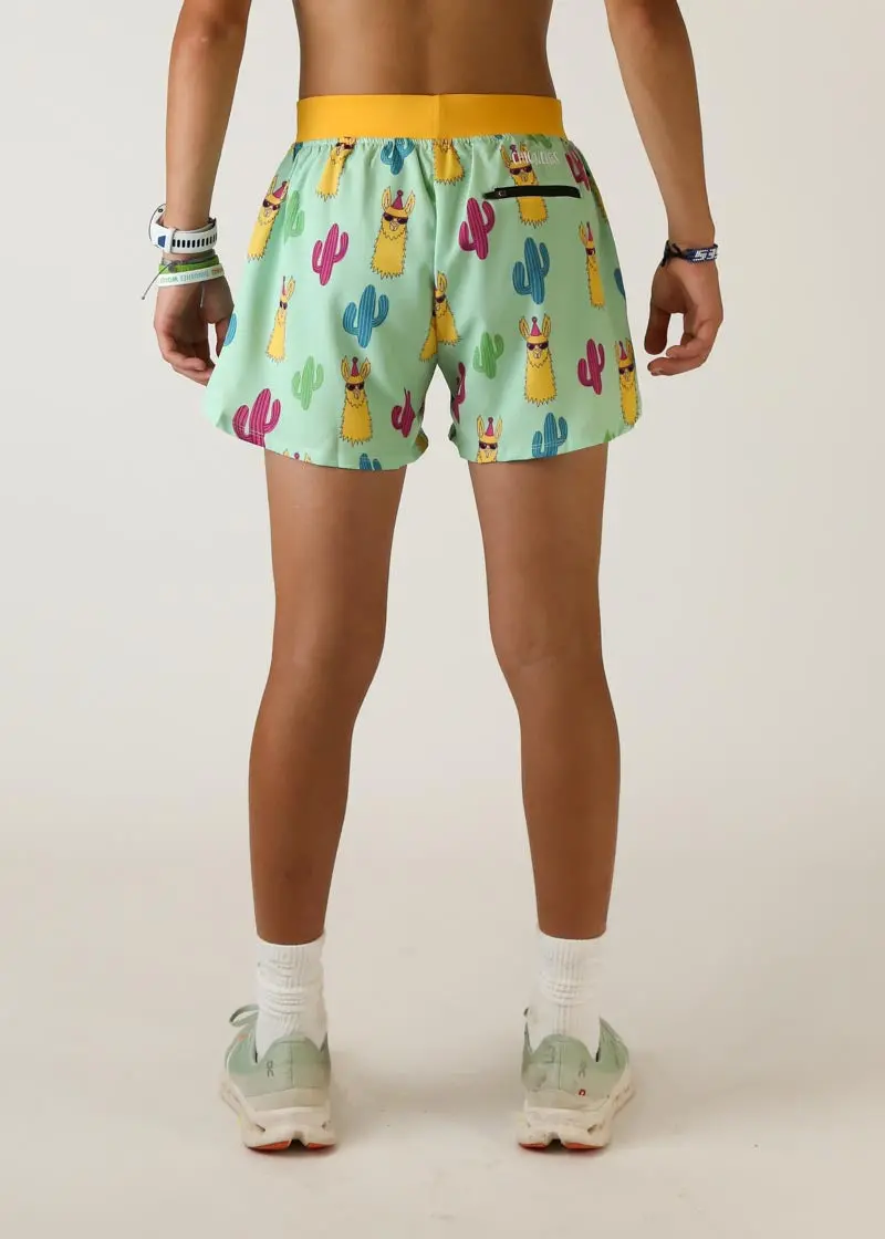 Men's Green Llamas 4" Half Split Shorts 4