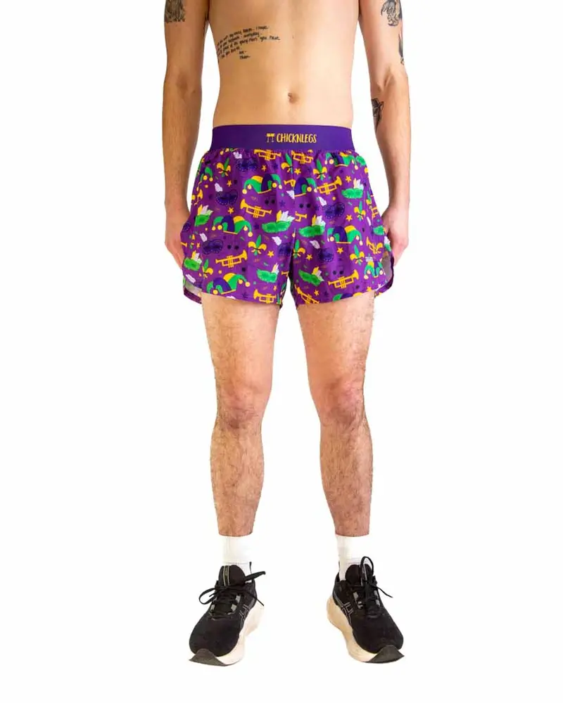 Men's Mardi Gras 4" Half Split Shorts 1