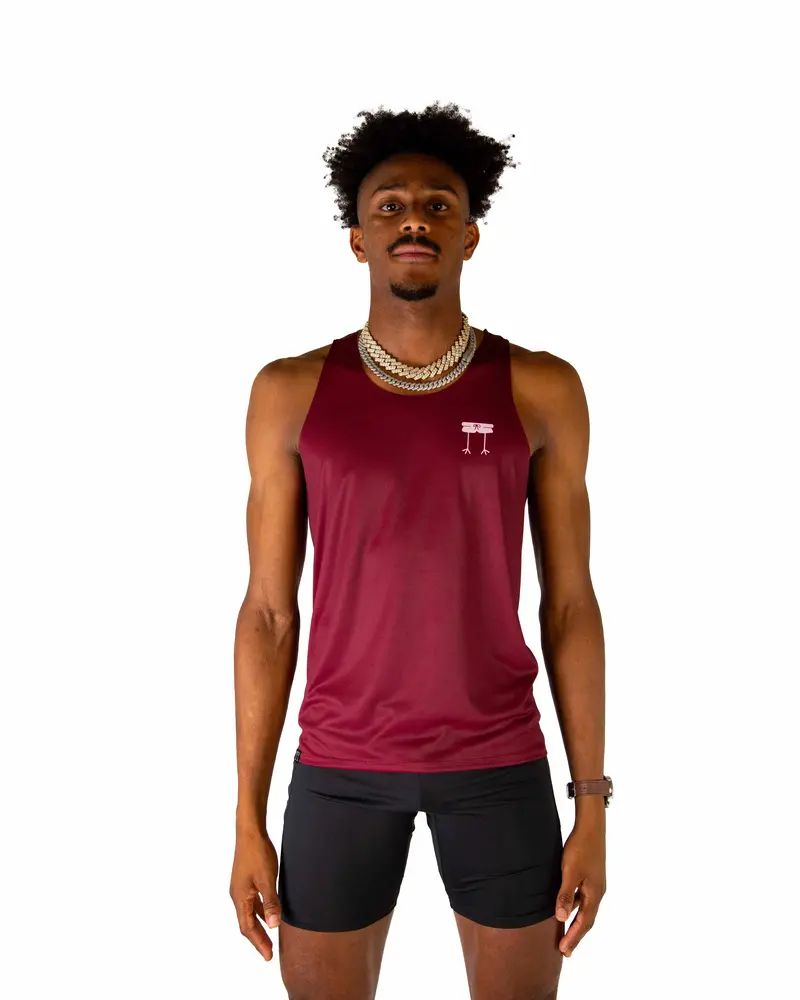 Men's Maroon Performance Singlet 1