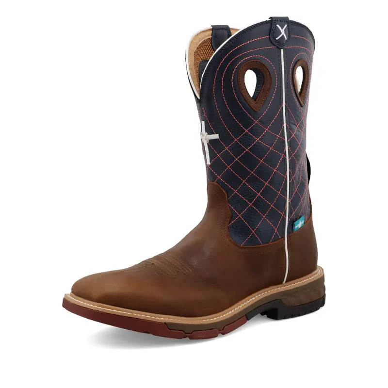 Mens Mocha & Navy Waterproof Work Boot 1