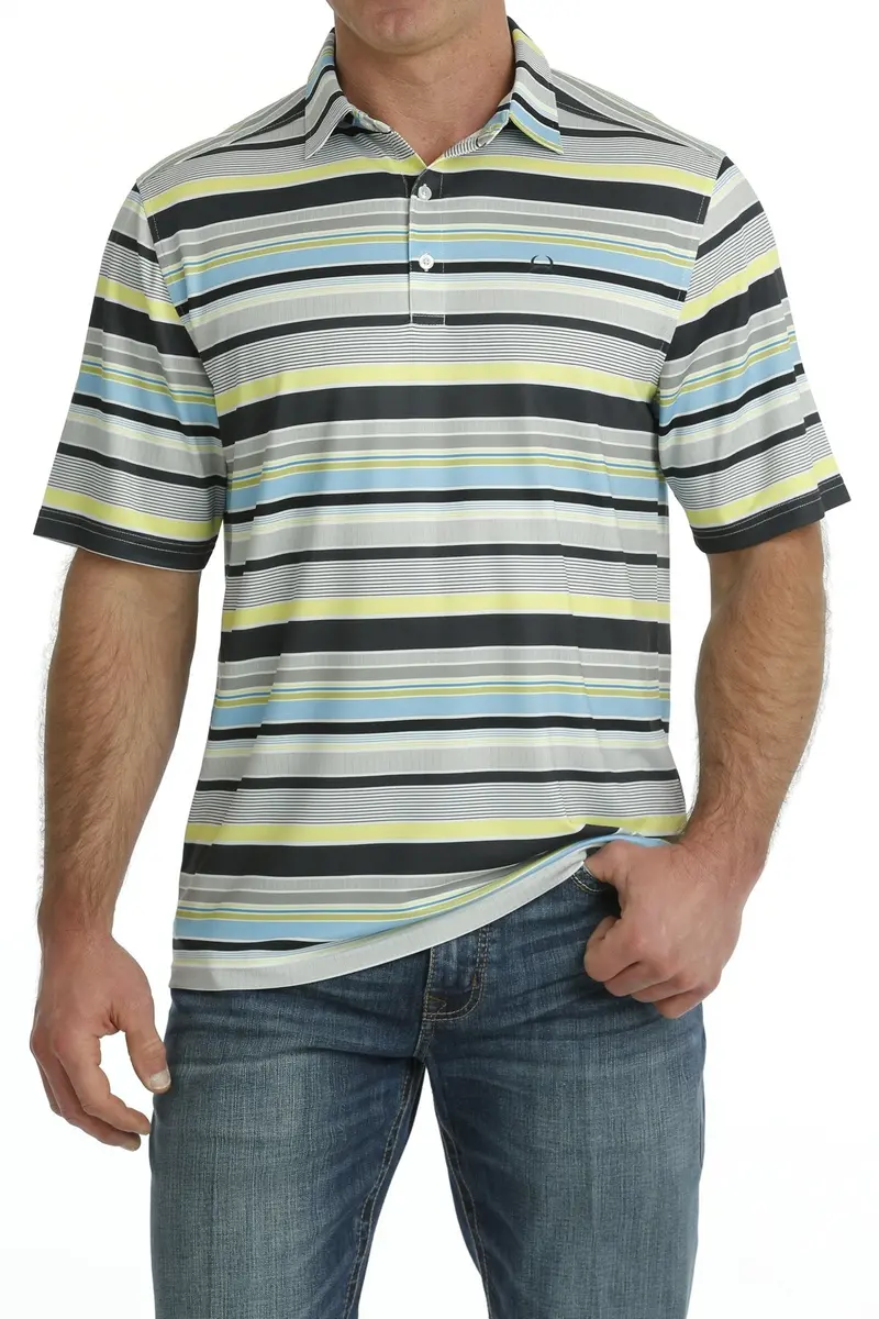 Mens Multi Stripe Arenaflex Polo Shirt 1