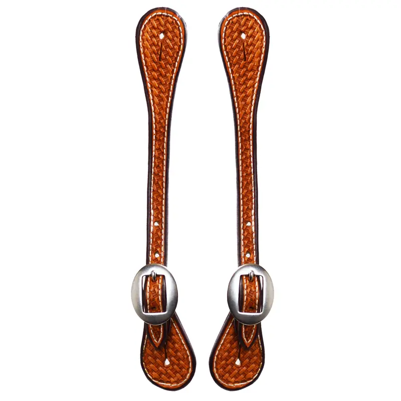 Men's Narrow Natural Basket Weave Spur Strap 1