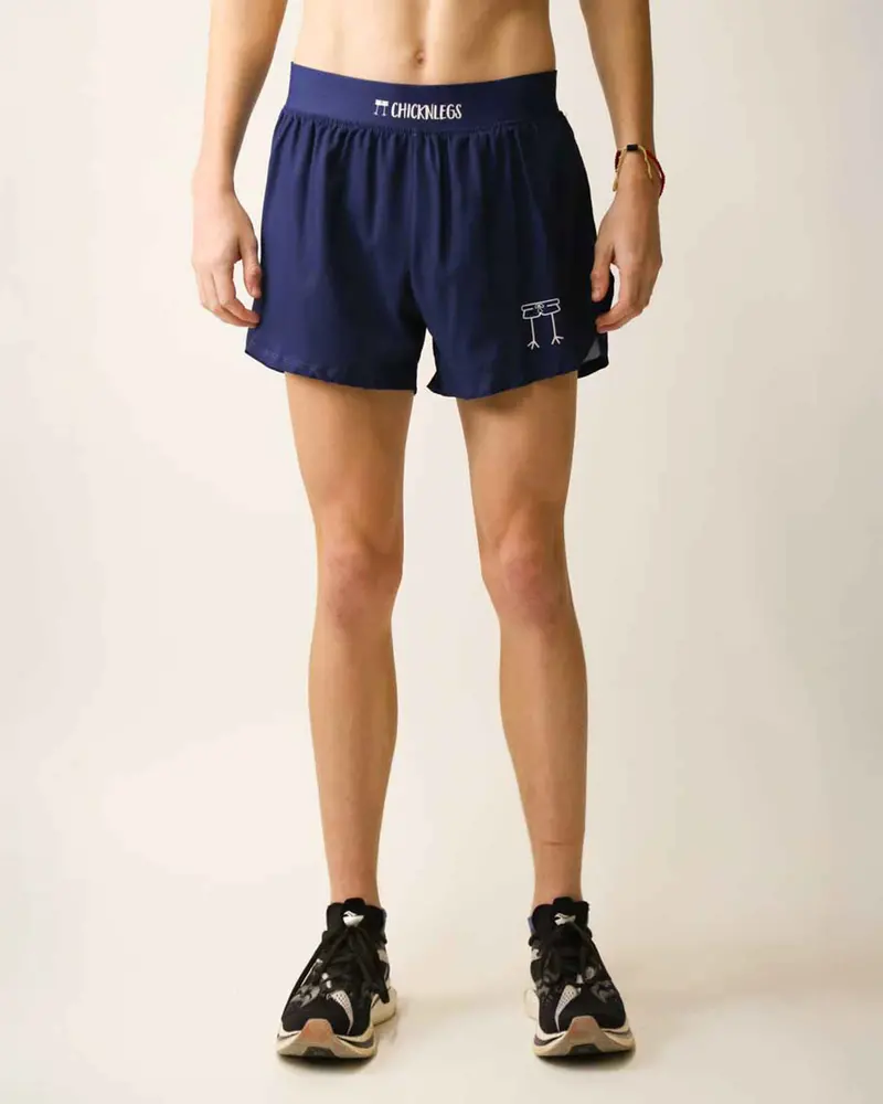 Men's Navy Blue 4" Half Split Shorts 1