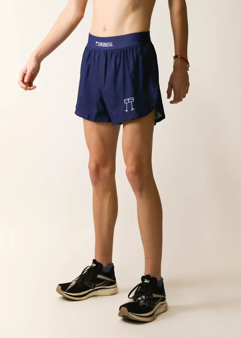 Men's Navy Blue 4" Half Split Shorts 2