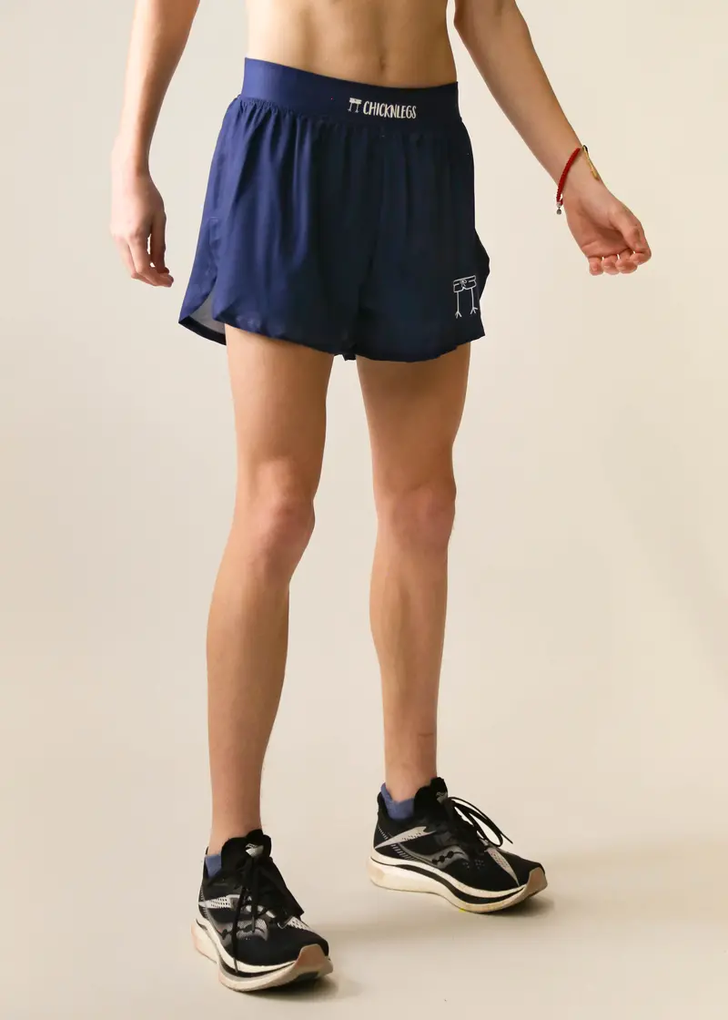 Men's Navy Blue 4" Half Split Shorts 3