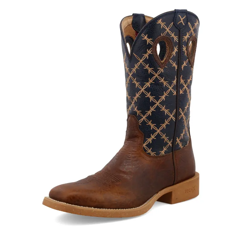 Mens Navy & Rustic Brown Tech X Boot 1
