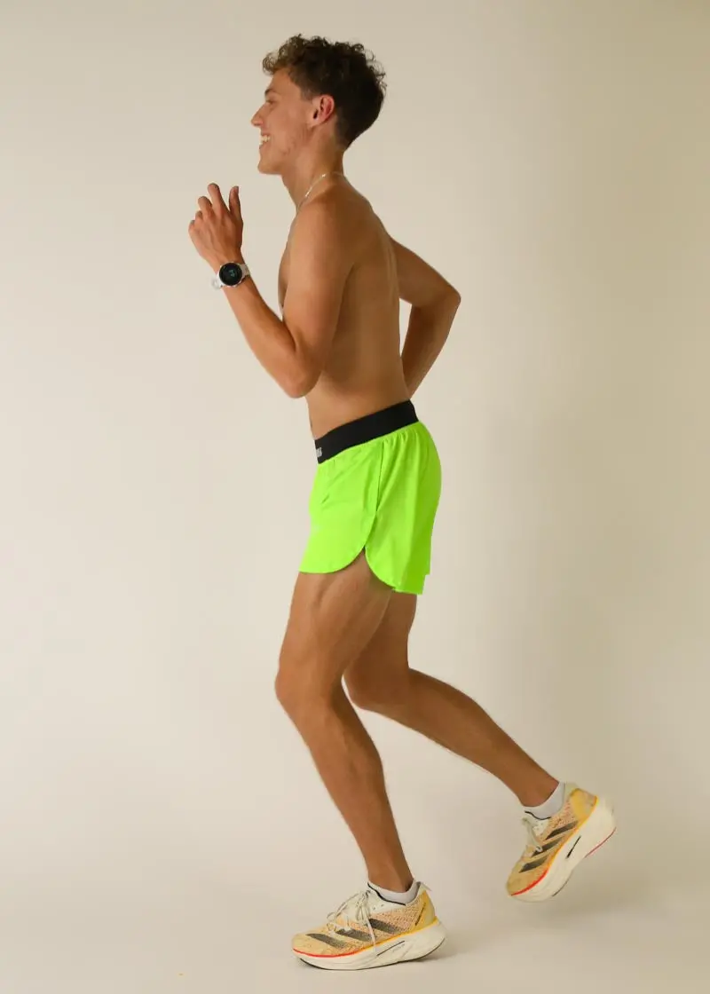 Men's Neon Green 4" Half Split Shorts 5