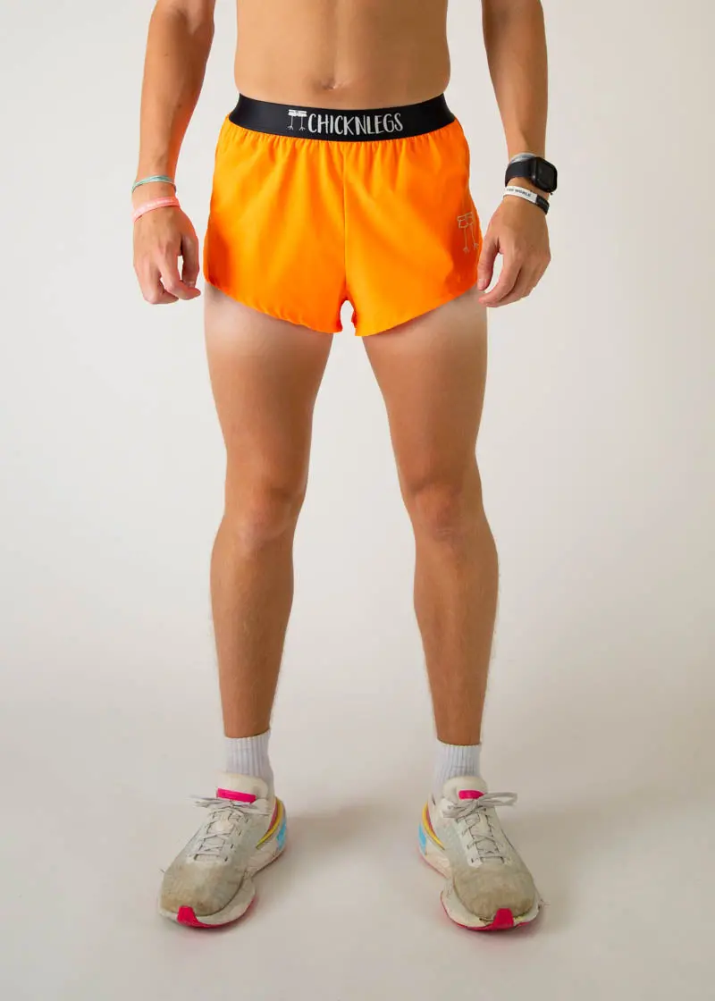 Men's Neon Orange 2" Split Shorts 2