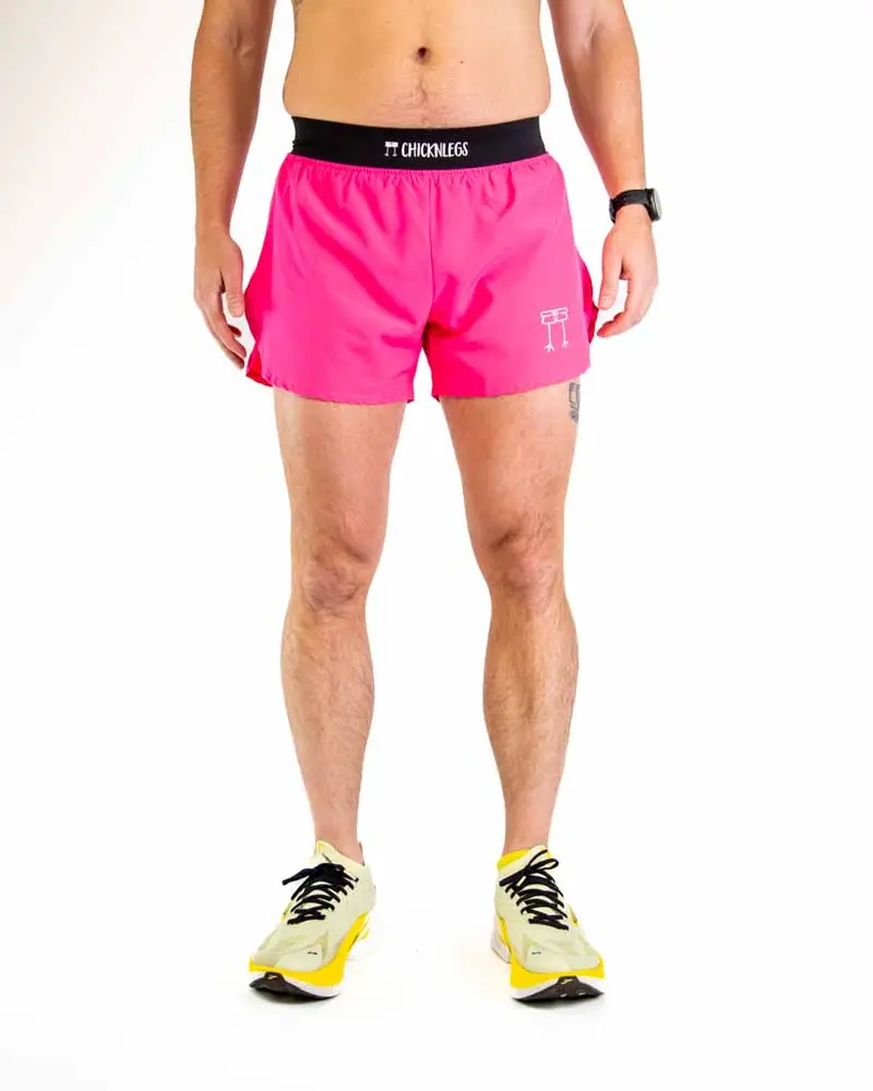 Men's Neon Pink 4" Half Split Shorts 1